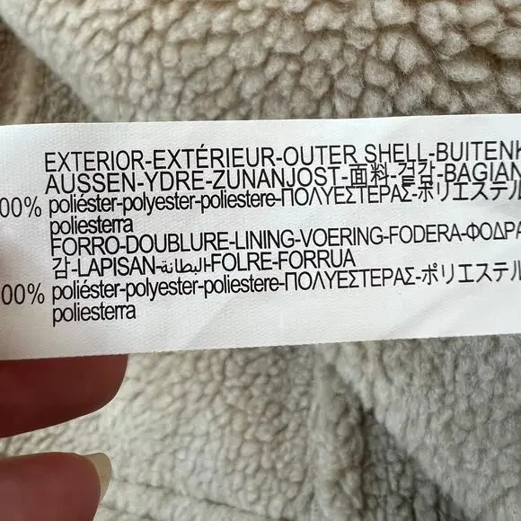 Zara Neutral Moto Jacket size XS Shearling - Picture 12 of 12